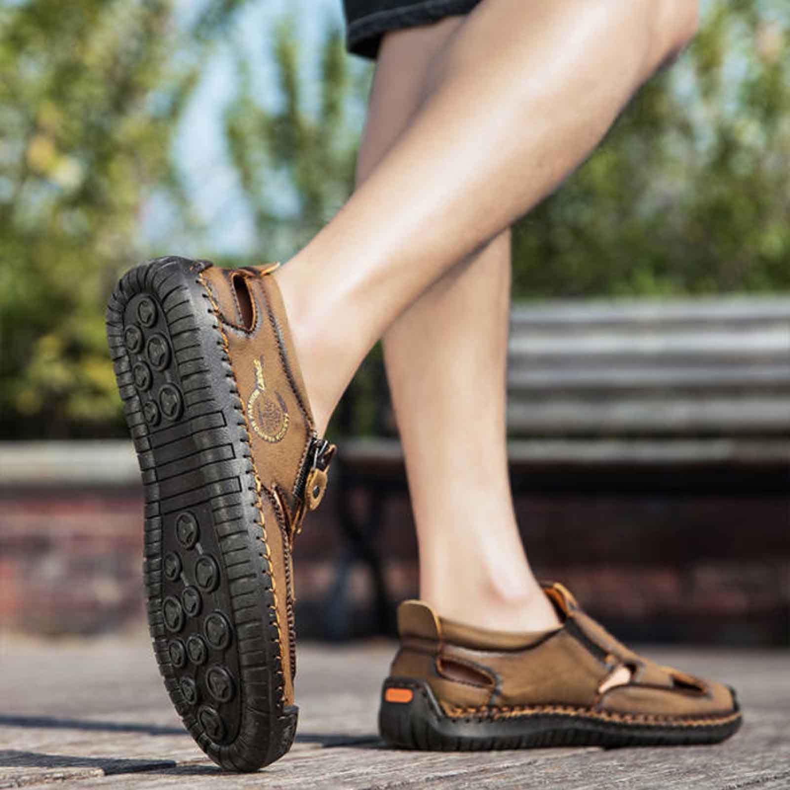 Sandalo Uomo Sandalo Uomo Estivo Ciabatte Cuoio Gomma Sandali 47 Infradito Comodi Da Mare Scarpe Pelle Per Scogli Chiusi Aperti Estive Scoglio 39 Ortopediche Eleganti Ciabatta Estiva Plantari Ragazzo