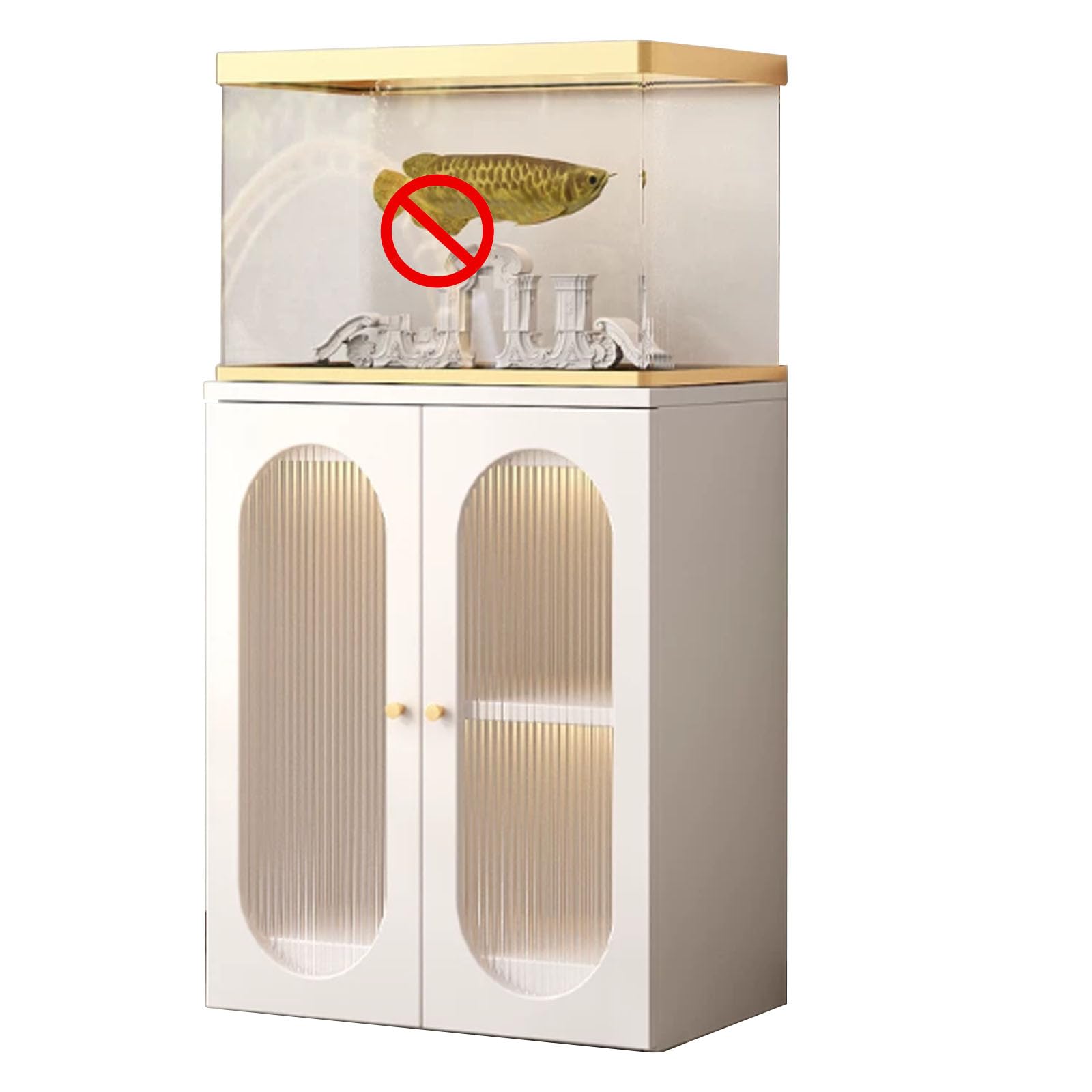 Support d'aquarium multicouche avec portes d'armoire en verre, matériau de 16 mm d'épaisseur, convient pour les maisons, les bureaux et les études, 80 x 45 cm