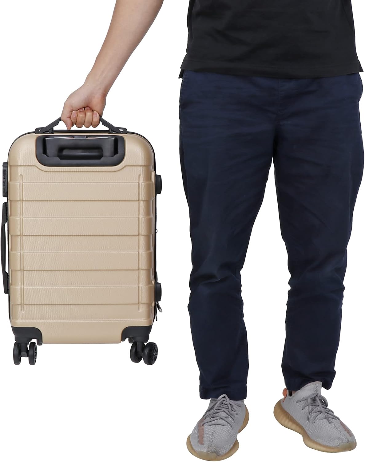 21 Inch Carry-On Luggage, Hardside Expandable Spinner Wheel Lightweight Travel Suitcase, Champagne