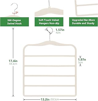 Magic Pants Velvet Hangers for Organization and Storage - Space Saving, 5 Pack Dorm Room Essentials for College Students Girls