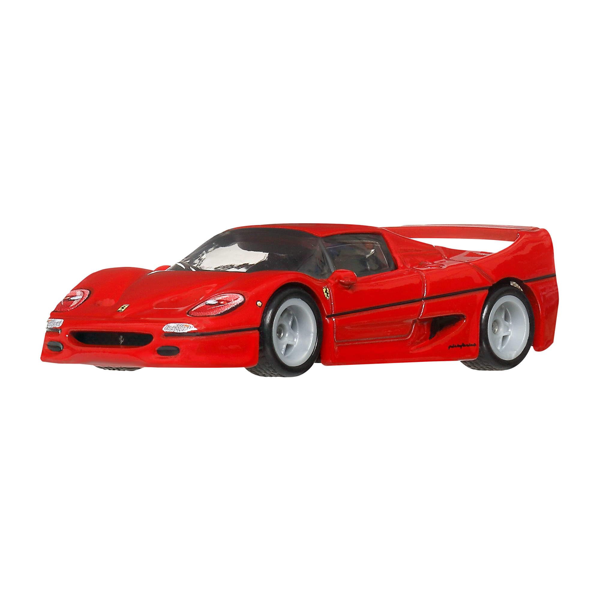 Hot Wheels Ferrari F50 Timeless Icons, Premium Car Culture Kultowe auta Metalowy samochód zabawka w skali 1:64 z oponami Real Riders, JBK56