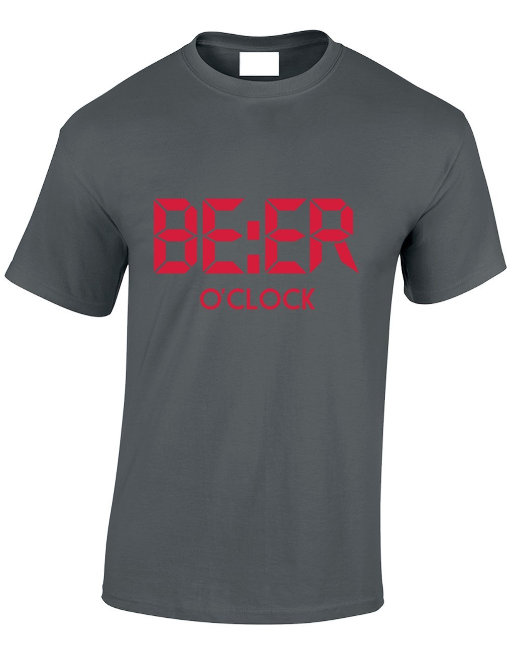 Crown Designs Beer O Clock Funny Cool for Men & Teenagers T-Shirts Tops - Charcoal/Medium