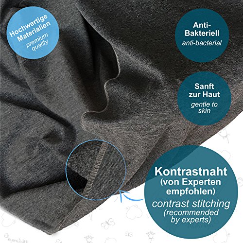 Babytragetuch Dunkelgrau – hochwertiges Baby-Tragetuch für Neugeborene und Babys bis 15 kg – aus 100 % Baumwolle - Image 5