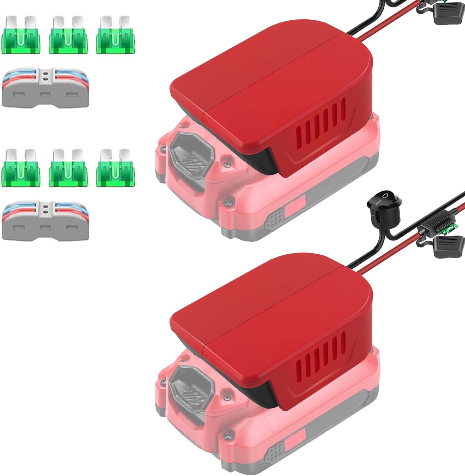 - 2 Packs Power Wheel Adapter for Craftsman 20V Battery Adapter Power Wheels Battery Converter Kit with Fuses & Wire Terminals, 14AWG Wire, Power Connector for DIY Rc Car Toys, Robotics and Rc Truck
