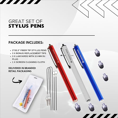 Miniatura 6 de The Friendly Swede Mesh Tip Stylus Pen for Touchscreen  3-Pack Micro-Knit Capacitive Stylus Pen for iPad & iPhone with 3 Replaceable Fiber Tips,