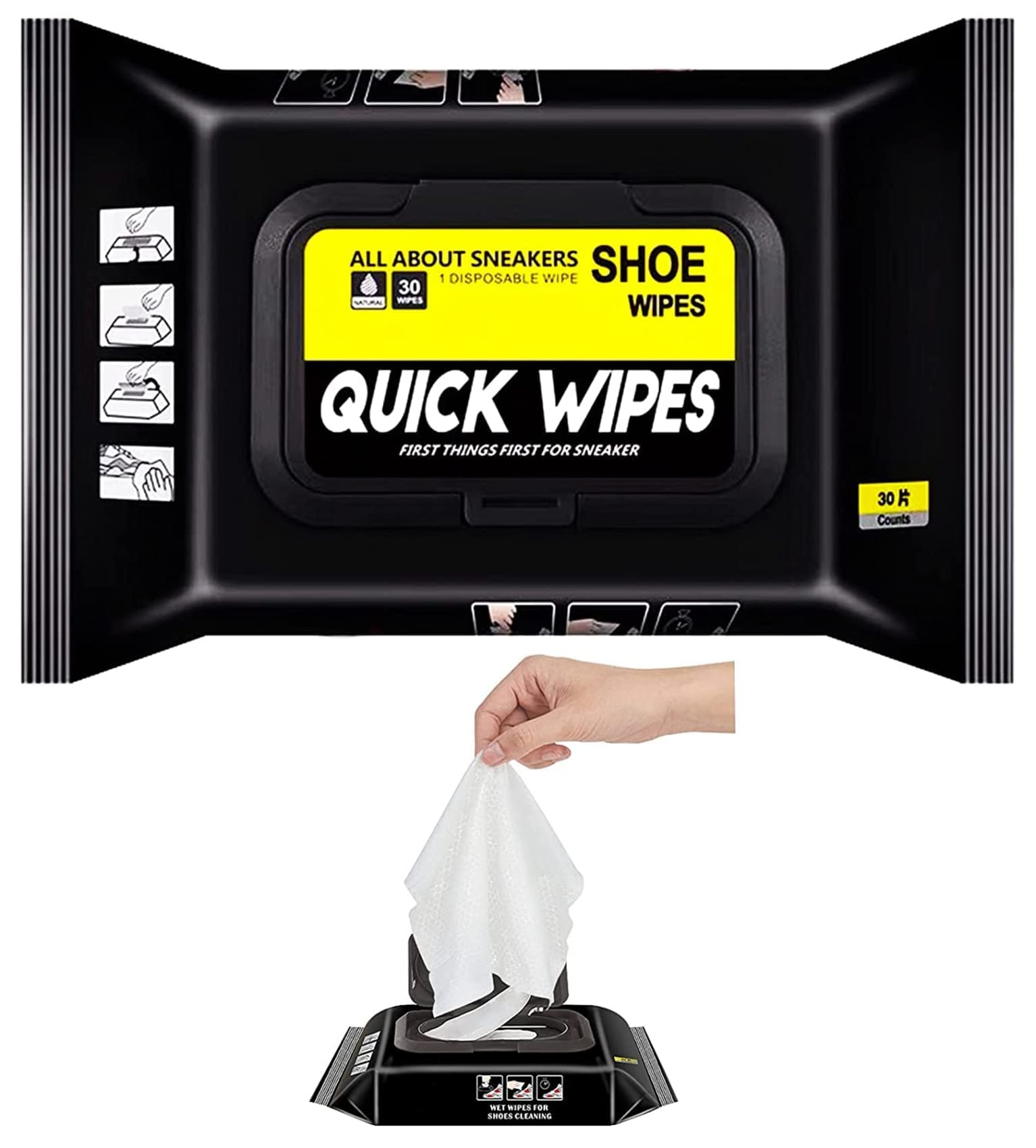 NGI STORE 80 Pieces White Shoe Cleaning Wet Wipes Fast Scrubbing Shoes Cleaning Tissue, Sneakers Non-Woven Detergent Quick Wipes Disposable Travel Portable Removes Dirt, Stains, Natural (1 Pack) (B0BSV6M4SV) Amazon Price History, Amazon Price Tracker