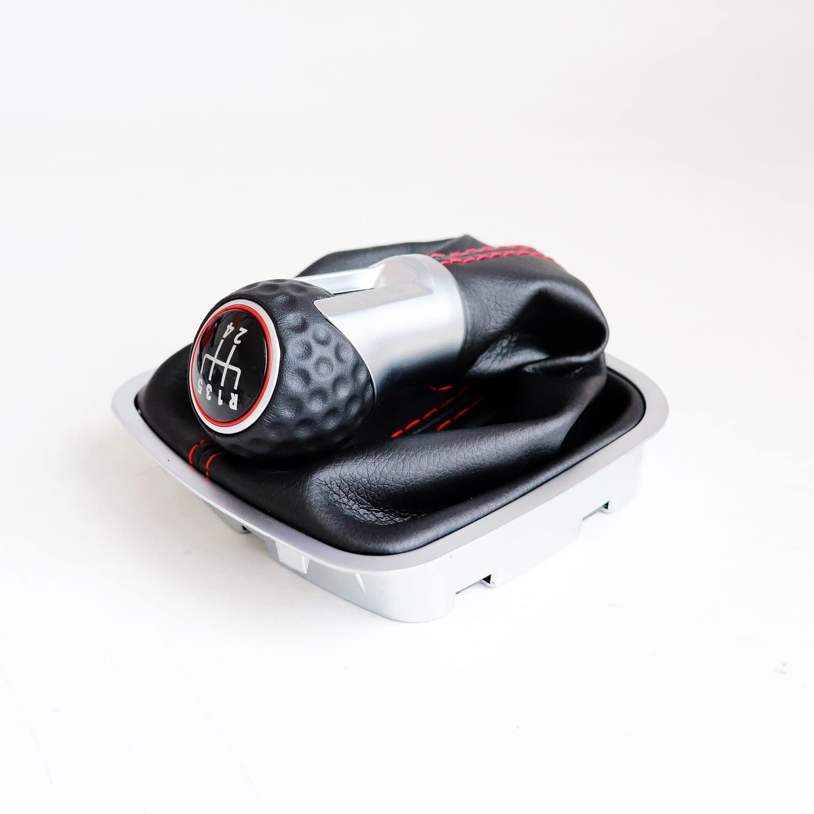 Manopola Cambio per Polo 6R 6C per Berlina per Hatchback 2011 2012 2013 2014 2015 2016 2017 Auto 5 Marce Leva Cambio Pomello Cambio con Stivale in Pelle Pomello Leva Cambio (Colore : Gear Shift knob