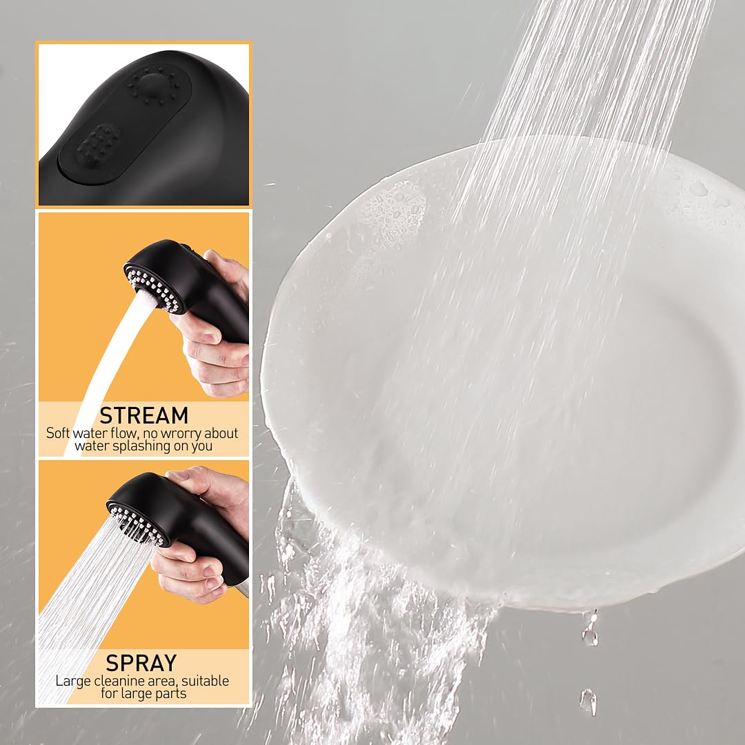 Ausziehbarer Sprühkopf für Grohe 6298K00/46312KH0, Küchenspüle, Wasserhahn-Sprühkopf, Ersatzteil für Badezimmerwanne, ausziehbarer Sprühstab (mattschwarz)
