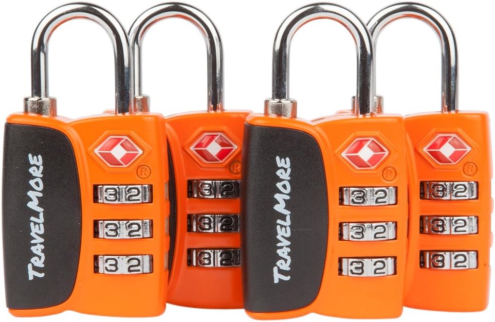Open Alert Indicator TSA Approved 3 Digit Luggage Locks to Lock Travel Suitcase (6 Pack, Black) : Clothing, Shoes & Jewelry