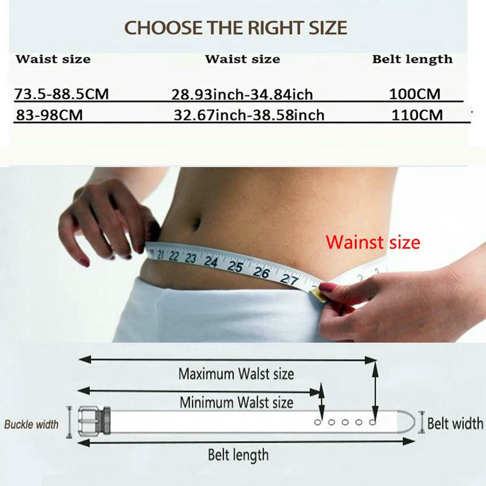 Damen Taillengürtel Mode Frauen Gürtel Schwarze Für Casual Weibliche Hosen Taille Taillenband Damen-Wine Red-110cm
