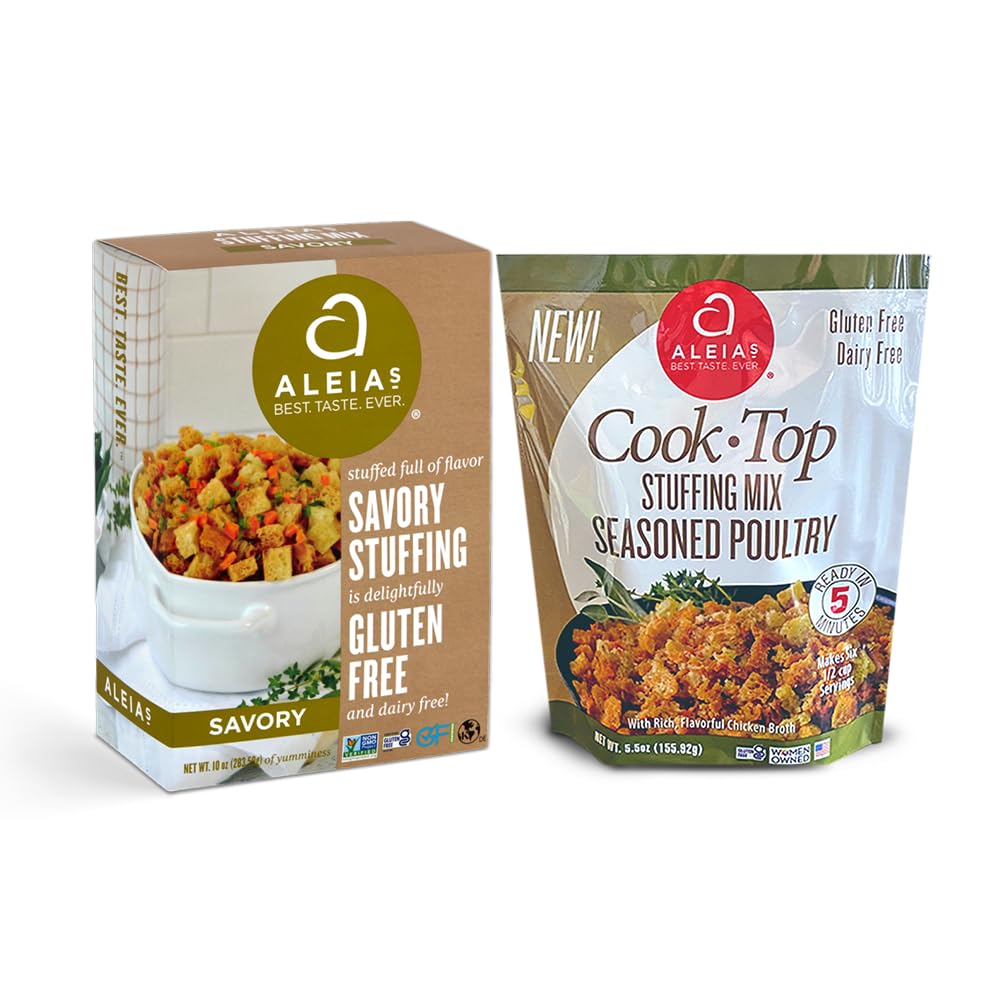 ALEIA'S Gluten Free Stuffing - Assorted 2 Pack, Classic Savory & Cook Top Poultry