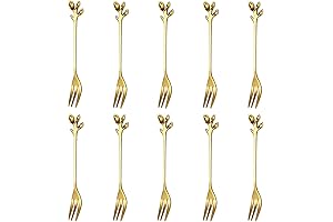 Mini Gold Leaf Oyster Forks
