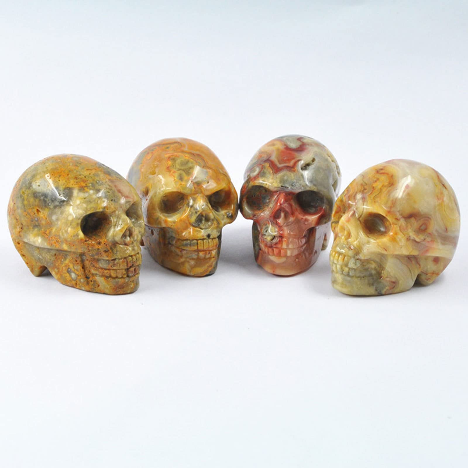 Amazon.co.jp: 2インチの彫刻の頭蓋骨の彫像 クリスタルスカルの彫刻