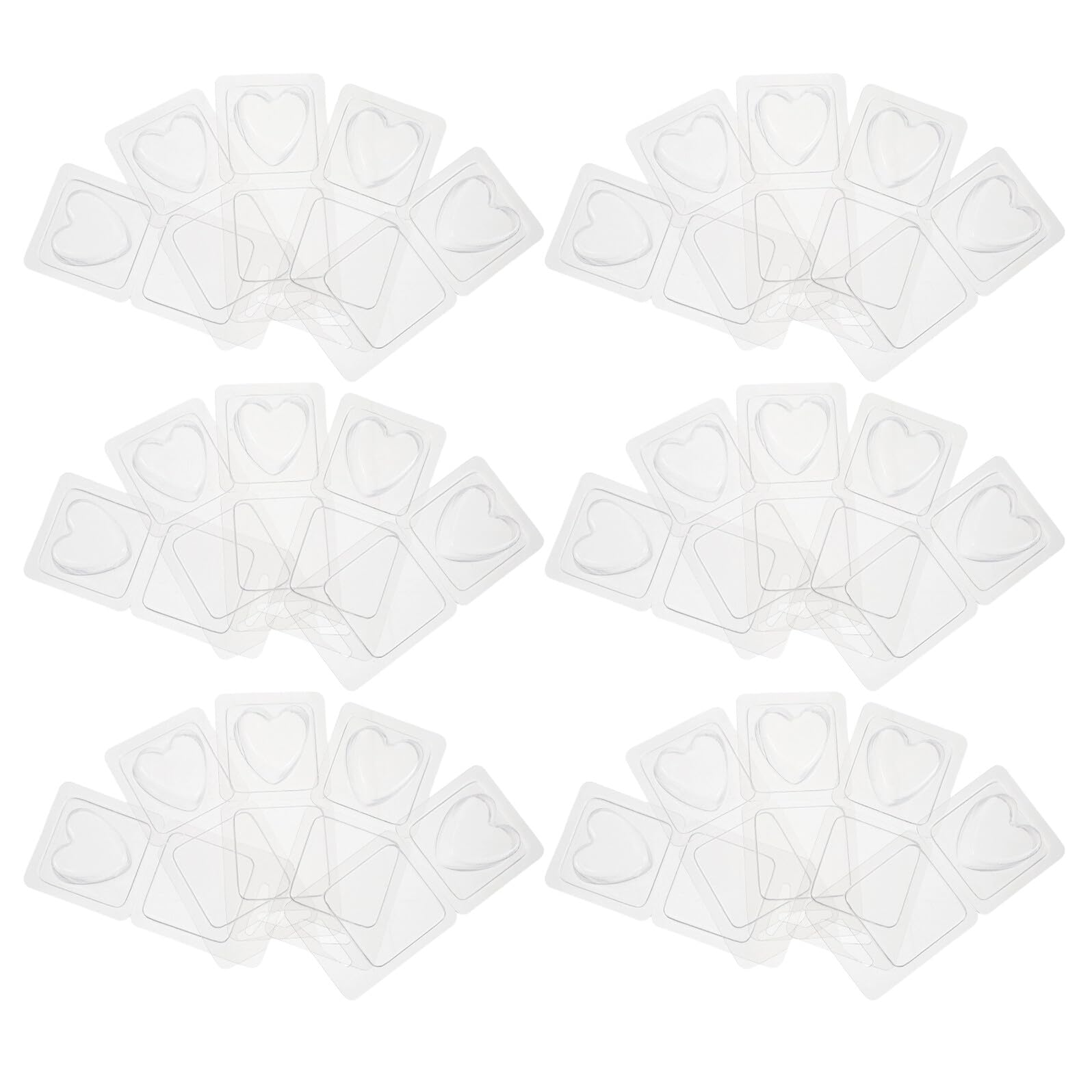 Cabilock Moldes de Cera Derretida Transparentes en Forma de Corazón y Concha, Recipientes Plásticos Reutilizables para Hacer Velas sin Mecha, Ideales para Manualidades y Aromaterapia