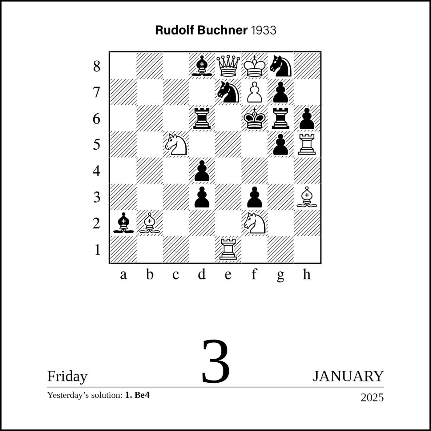 Chess 2025 Day-to-Day Calendar