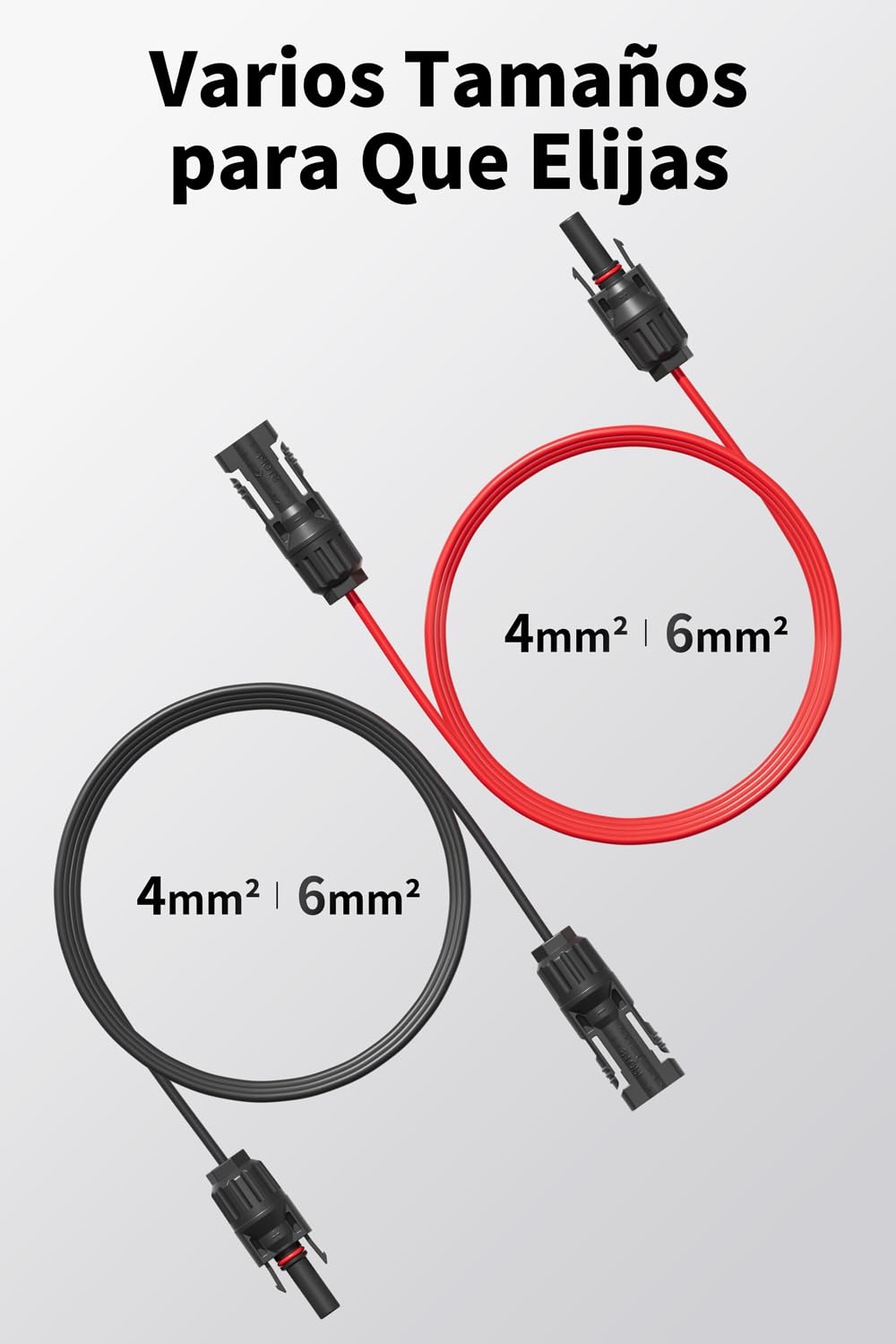 Cable Solar 4mm²/6mm² IP67 Kit Adaptador Fotovoltaico 5M