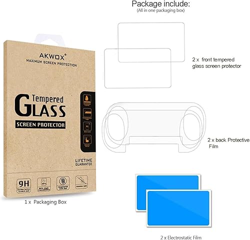 Miniatura 5 de AKWOX 2 protectores de pantalla frontales y 2 traseros compatibles con Sony PlayStation Vita 1000, (4 unidades) 9H Protector de pantalla frontal de