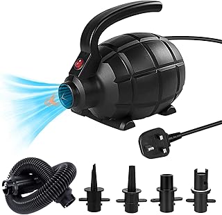 PPXIA Electric Air Pump 600W Portable Inflator Pump Air Compressor Pump Quick-Fill Inflator Deflator with 4 Sizes Nozzle for Air Bed Mattress Inflatable Cushion Boat Paddling Pool Beach Toys