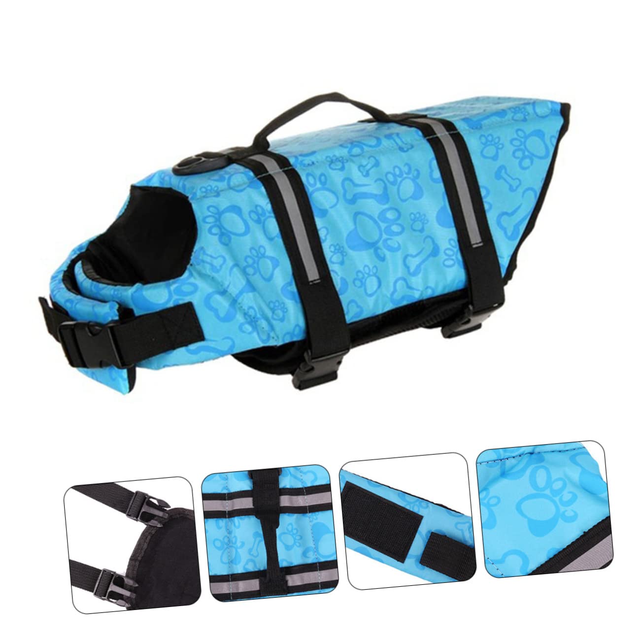 GALPADA Reflective Vest for Swimming Adjustable Puppy Swimsuit with Handle for Beach Pool and Boating Activities Fashion Colors Patterns Safety Lifesaver for Dogs