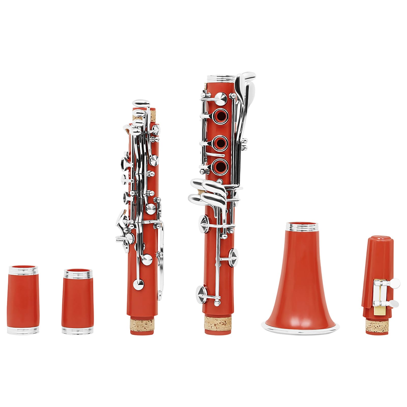 Clarinetto piatto in ABS B con cuscinetti italiani e tasti di precisione, perfetto per esercitazioni in aula di musica e clarinetto per studenti di palcoscenico, con doppia regolazione