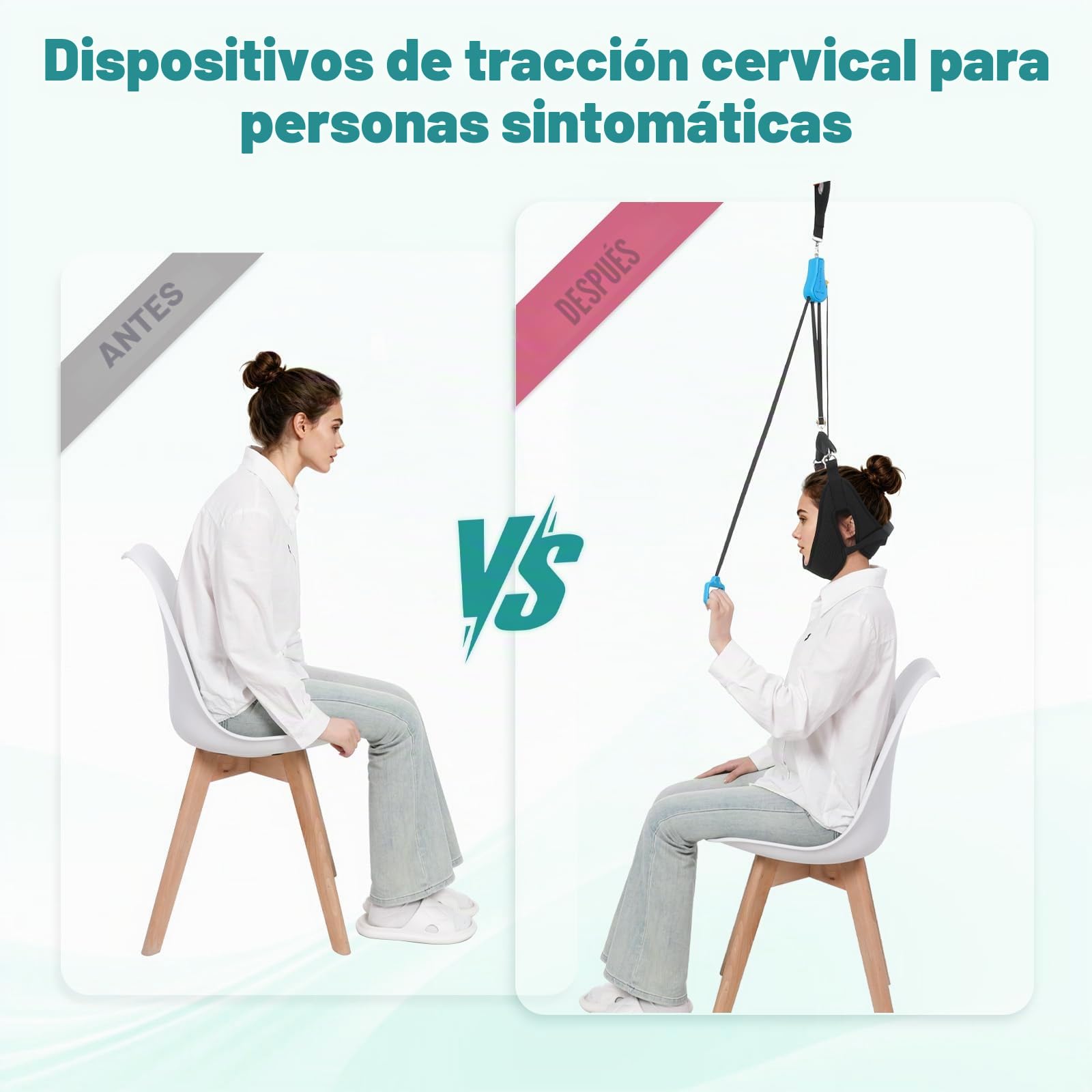 Dispositivo de tracción cervical del cuello del cuello del estiramiento, para terapia física, aliviar el dolor de cuello