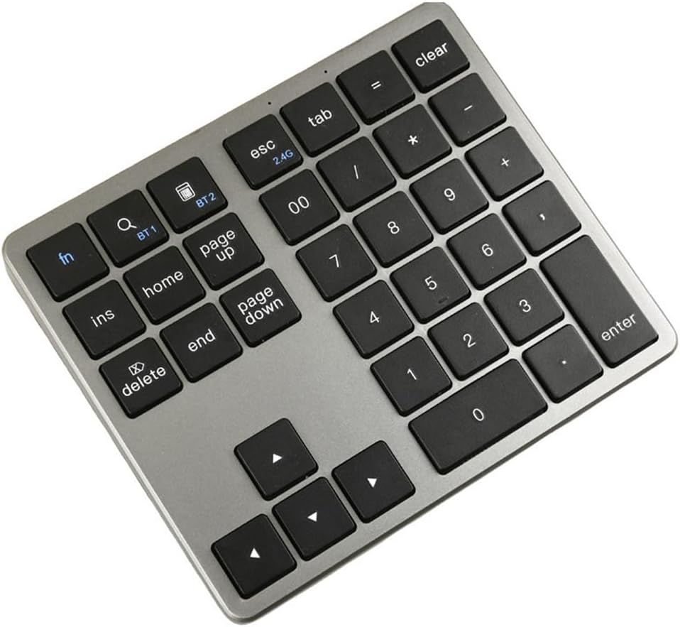 2.4G Bluetooth Number Pad Ultra-Thin Wireless Numpad USB Rechargeable Numeric Keypad for IOS Android Window Black