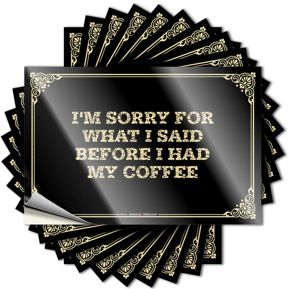 Lettering Sticker Coffee Decorations for Kitchen Easy Apply | I'm Sorry for What I Said Before I Had My Coffee Half Door Peel and Stick(8X12CM)