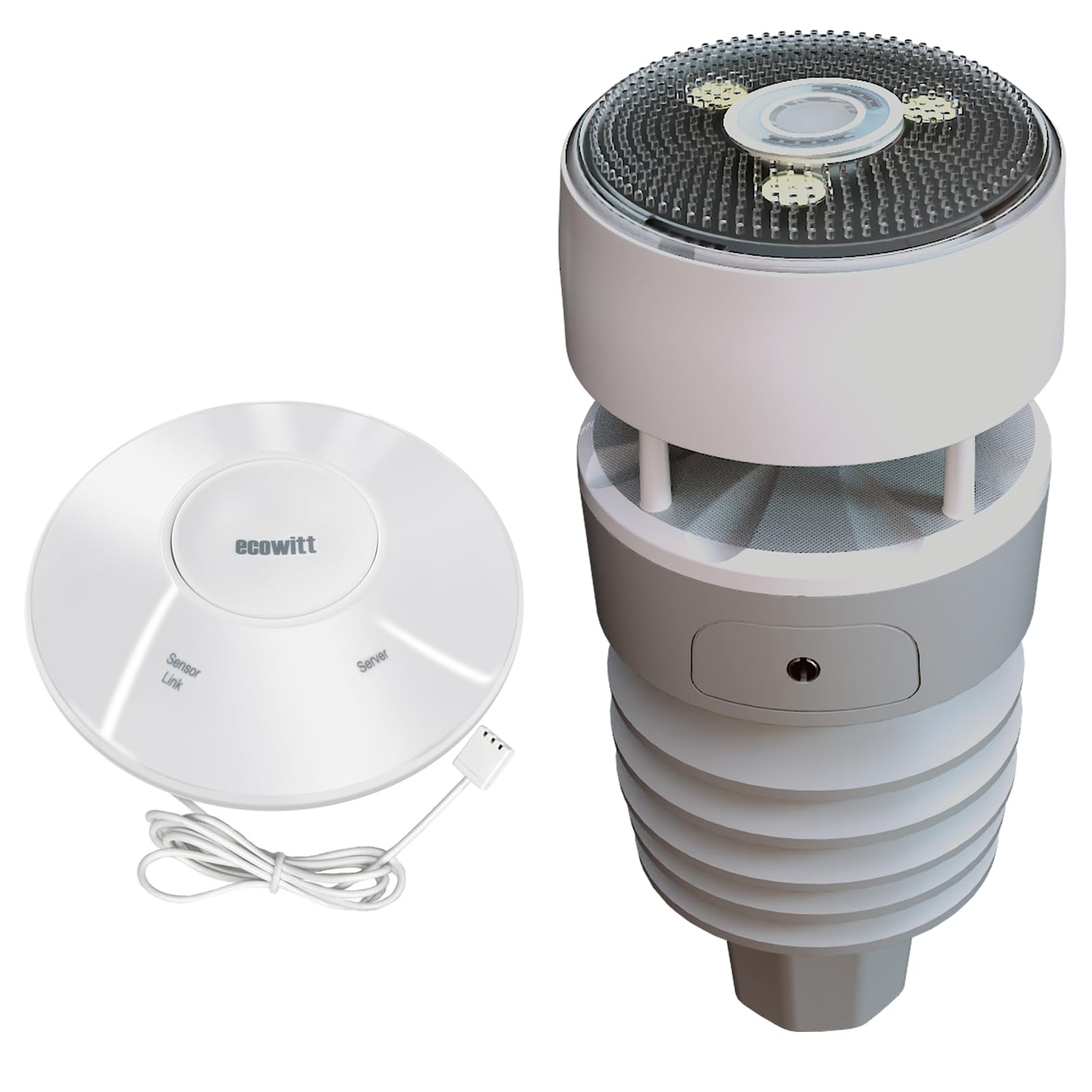 ECOWITT Wittboy GW2001 Estación Meteorológica, 3 en 1 Pasarela Interior WiFi Hub GW2000 + 7 en 1 Sensor Meteorológico Inalámbrico Doméstico WS90 con Alimentación Solar, 868 GW2001: WS90+Gateway 2000
