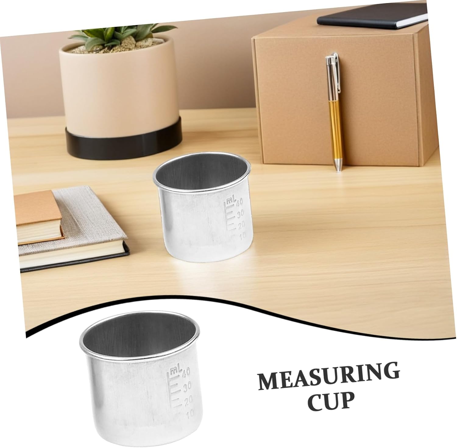 4pcs Multi-function Medicine Cup Stainless Steel Measuring Cups Graduations Easy to Use Dosing for Medicine and Pills