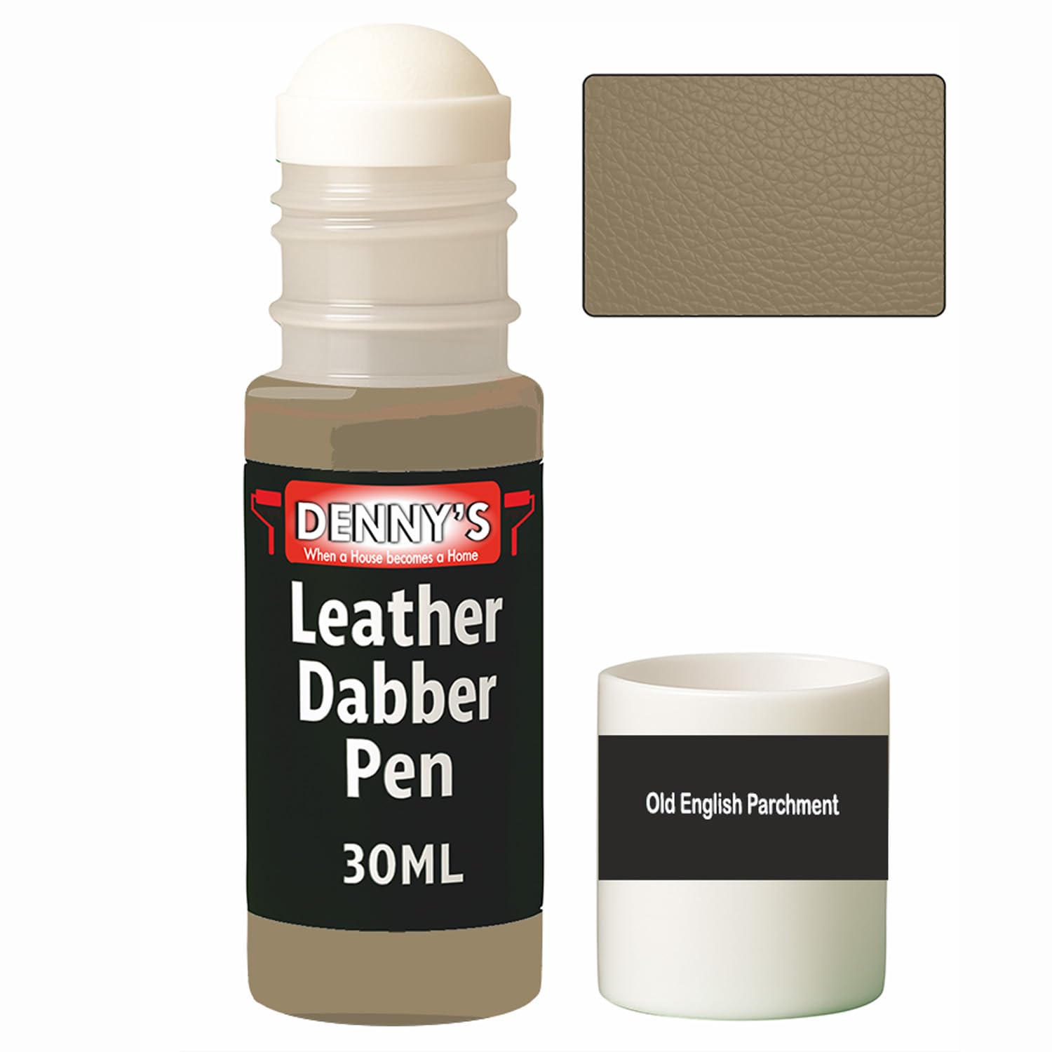 Leather Colour Restorer Recolouring Balm Repair Treatment for Faded & Worn Absorbent Leather Shoes, Boots, Jackets (3 Old English Parchment, Dabber Pen 30ml)