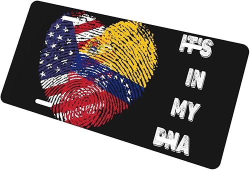 Cubierta para placa de matrícula de América y Venezuela Venezuelanos con huellas dactilares y corazones decorativos para automóvil, letrero de