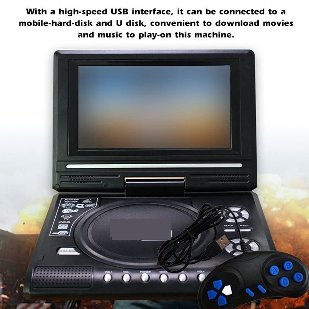 7,8 Pouces 16: 9 Lecteur DVD à écran Large Écran LCD Rotatif 270 ° Home Car TV Portable VCD MP3 Viewer avec Fonction de Jeu pour Voiture et Enfants