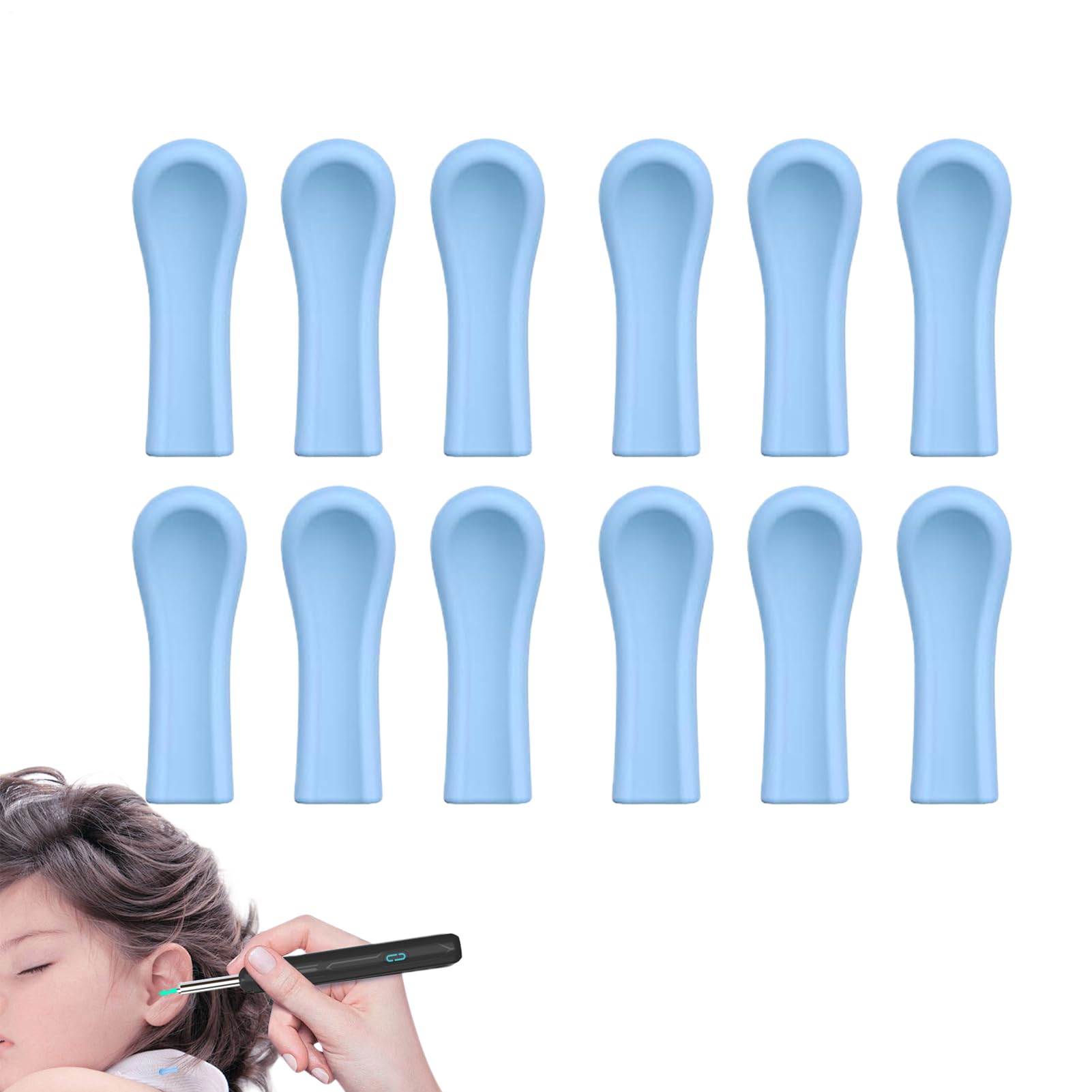 Flexible Ear Wax Heads - Soft Ear Care Attachments Ear Wax Remover Tips Silicone Ear Cleaner Replacement Heads
