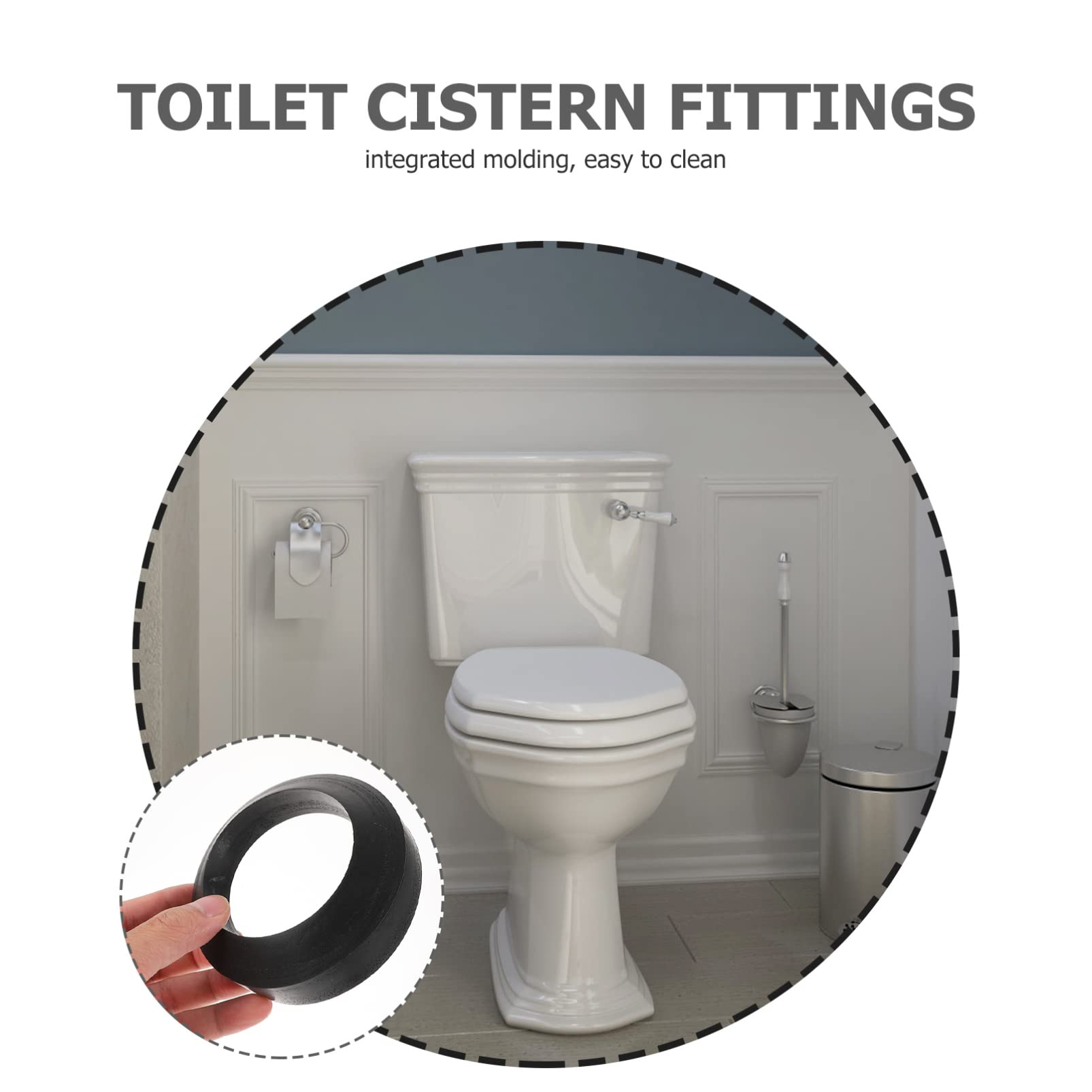 3 Sätze Befestigungsschraube Für Toilettentank Bausatz Runden Wasser Teile Wc-spülkasten Dichtring Premium Toilettentankschrauben Wc-spülkasten Zubehör Schwarz Gummi