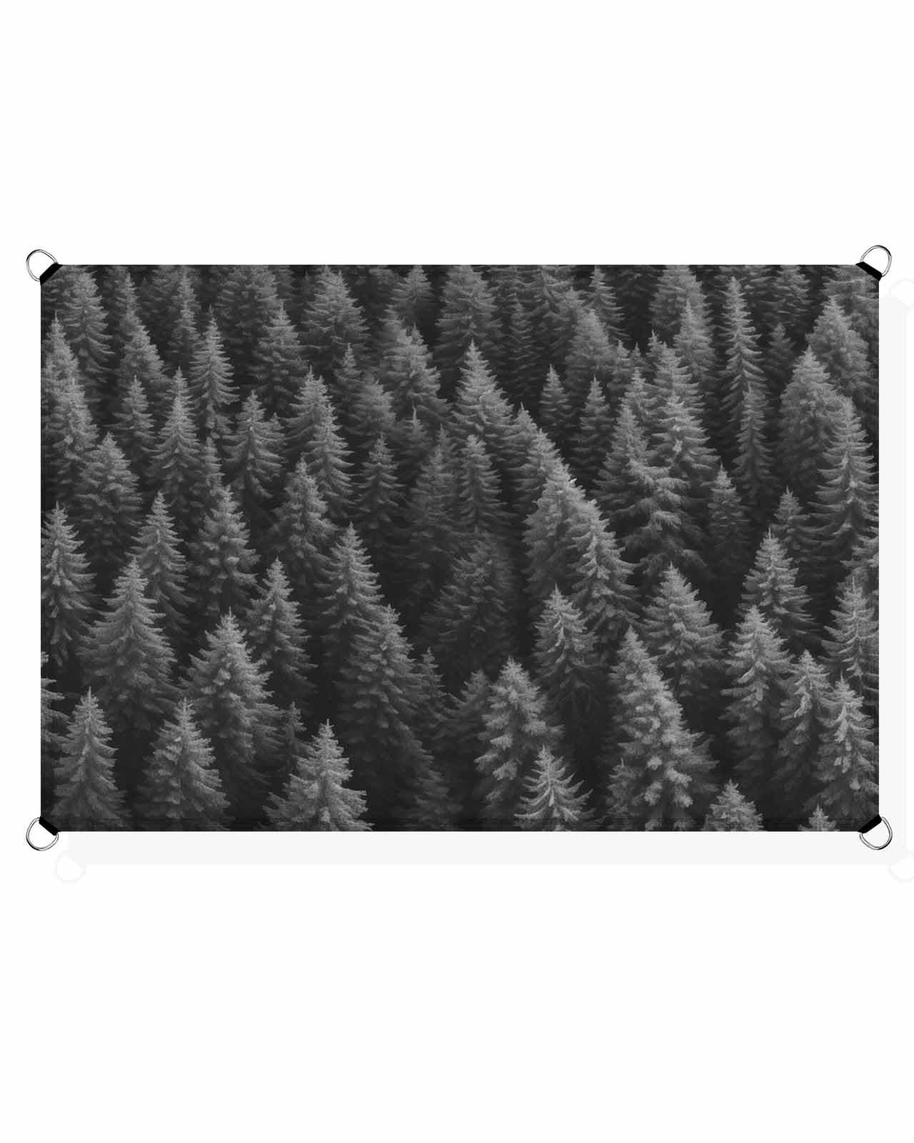 Foggy Forest Sun Sail Shades Rectangle Canopy,Sunlight Block Heavy Duty Curved Backyard Shade Cover,Waterproof Sun Shades for Patios Garden Outdoor,12'x16' Grey Trees Minimalist Wild Nature Botanical