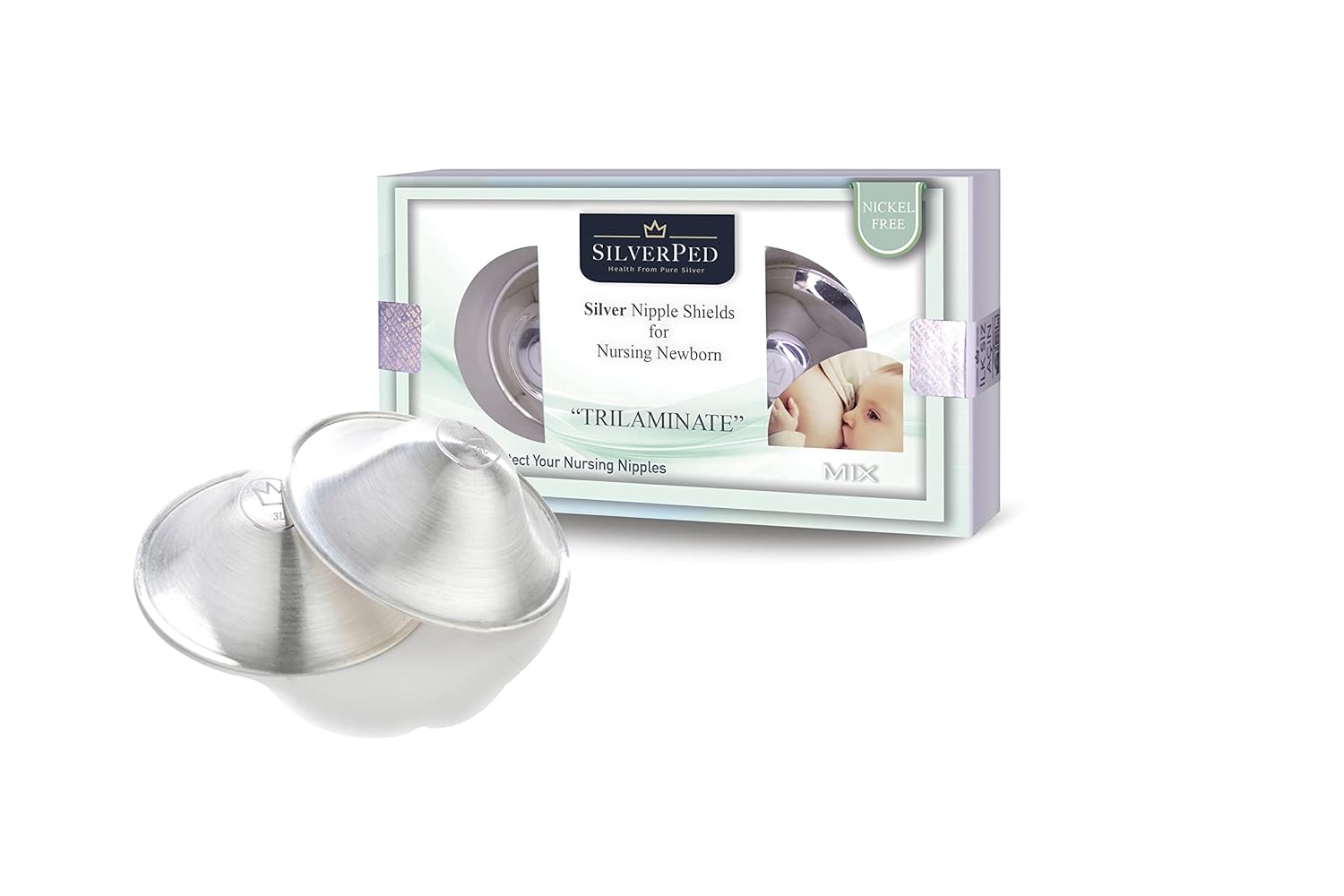 SilverPed 999 Silver Nursing Cups, Silver Nipple Shield