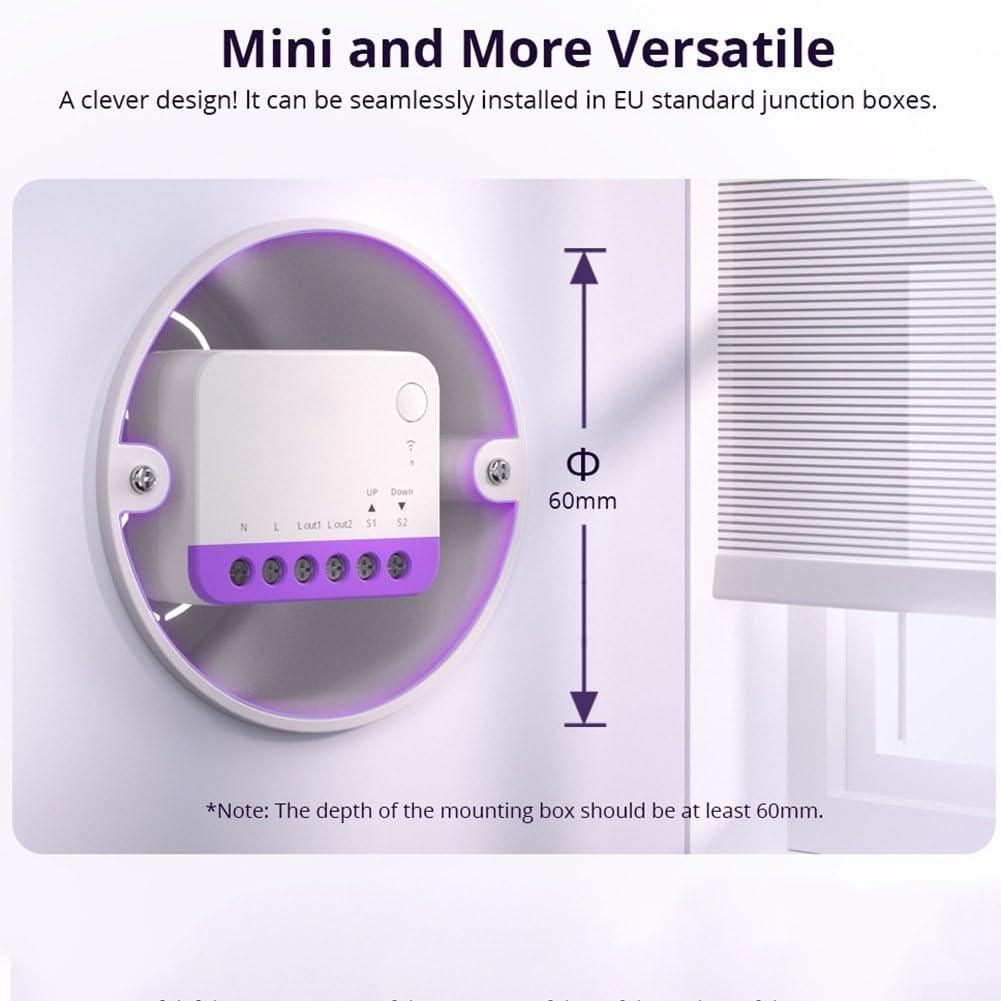 Interruptor de persiana WiFi 10 A para homekit compatible con WiFi blanco