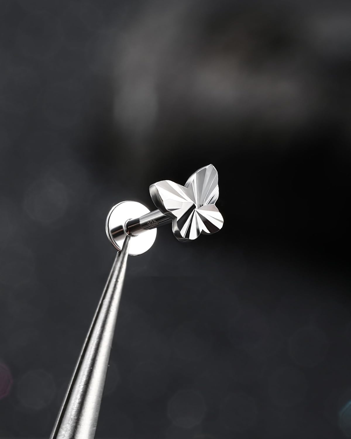 Jewseen Convex Concave Design Flat Back Stud Earring 925 Sterling Silver 16g 8mm Fine Piercing Jewelry for Cartilage Tragus Lobe - Image 6