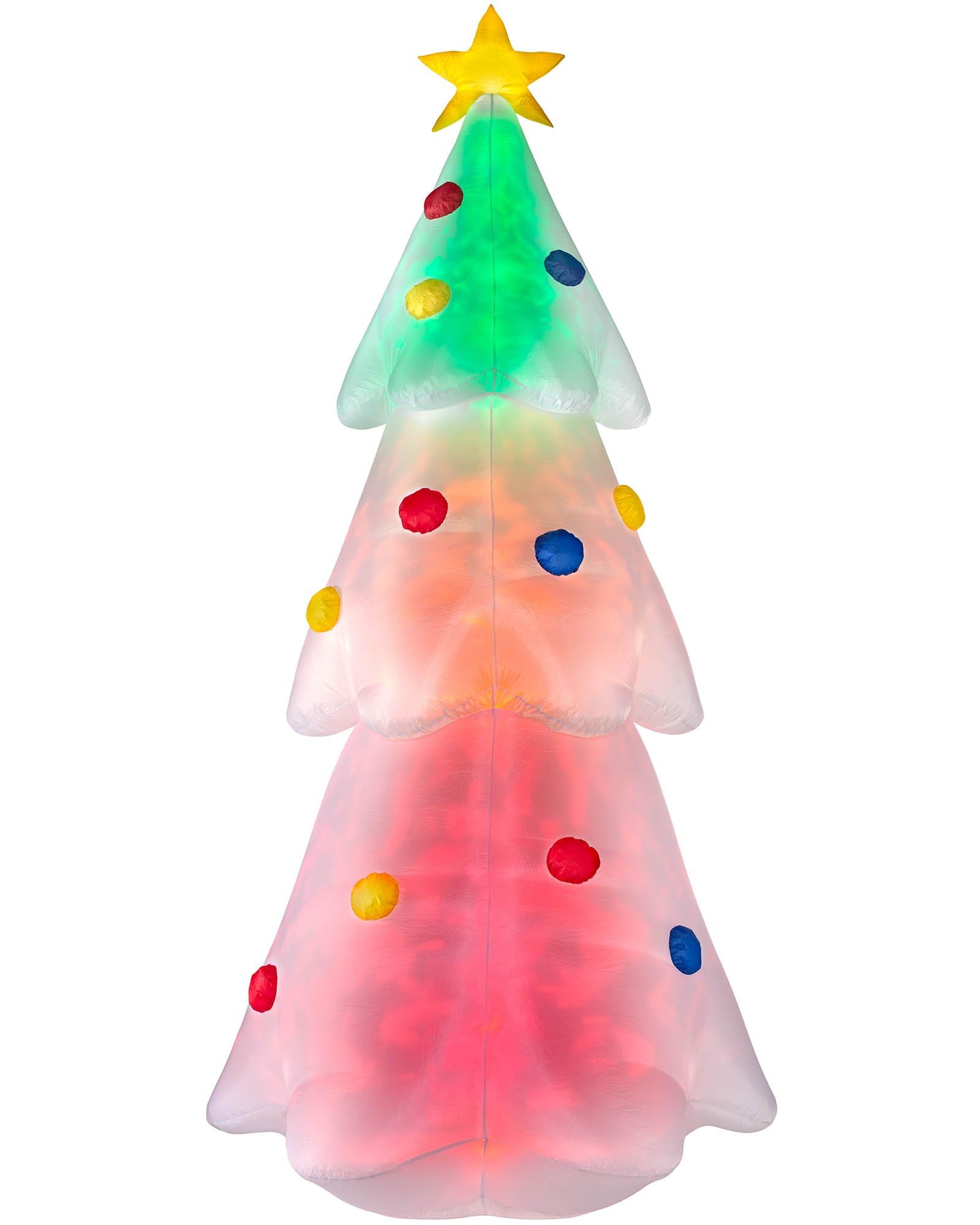 WeRChristmas Pre-Lit Animated Inflatable Christmas Tree, Multi-Colour