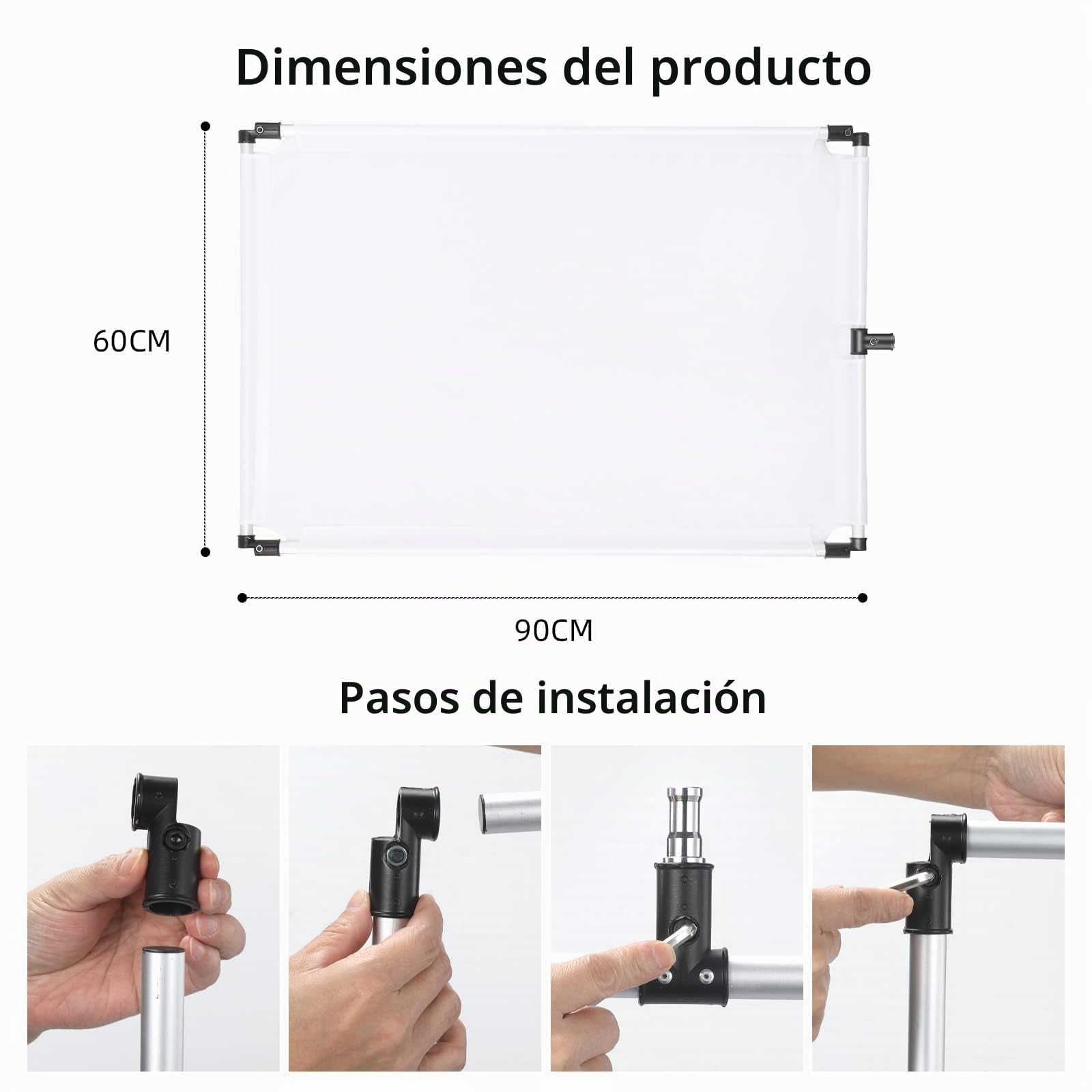 23" x 35"/60 x 90 cm Reflector de luz 5 en 1, difusor portátil plegable con bolsillo para fotografía de vídeo estudio - Translúcido, plateado, dorado, blanco y negro (60 x 90 cm)