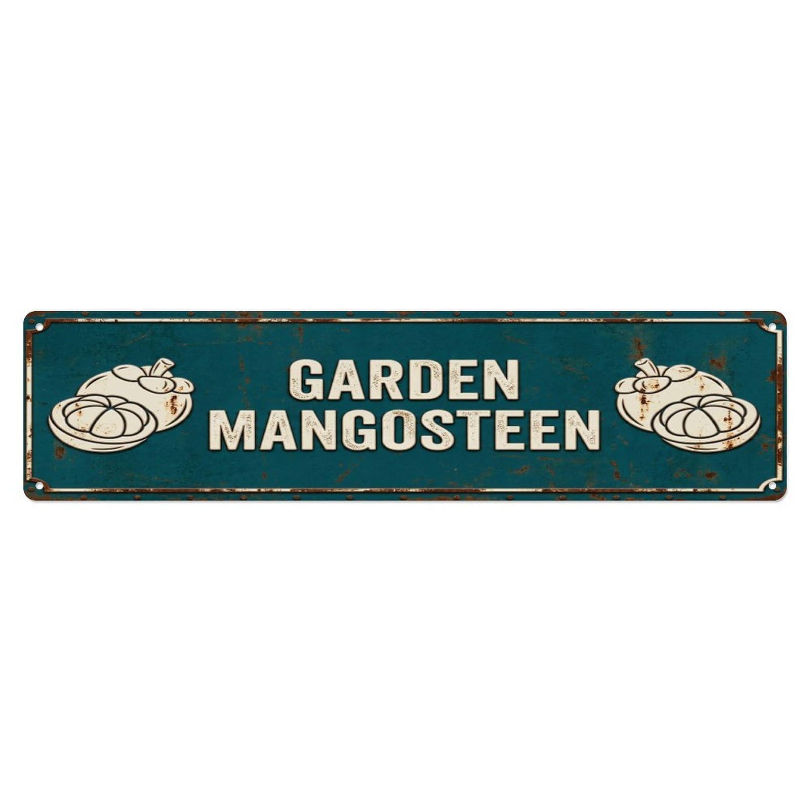 GARDEN MANGOSTEEN Vintage Fruit Rustic Farmhouse Metal Tin Sign
