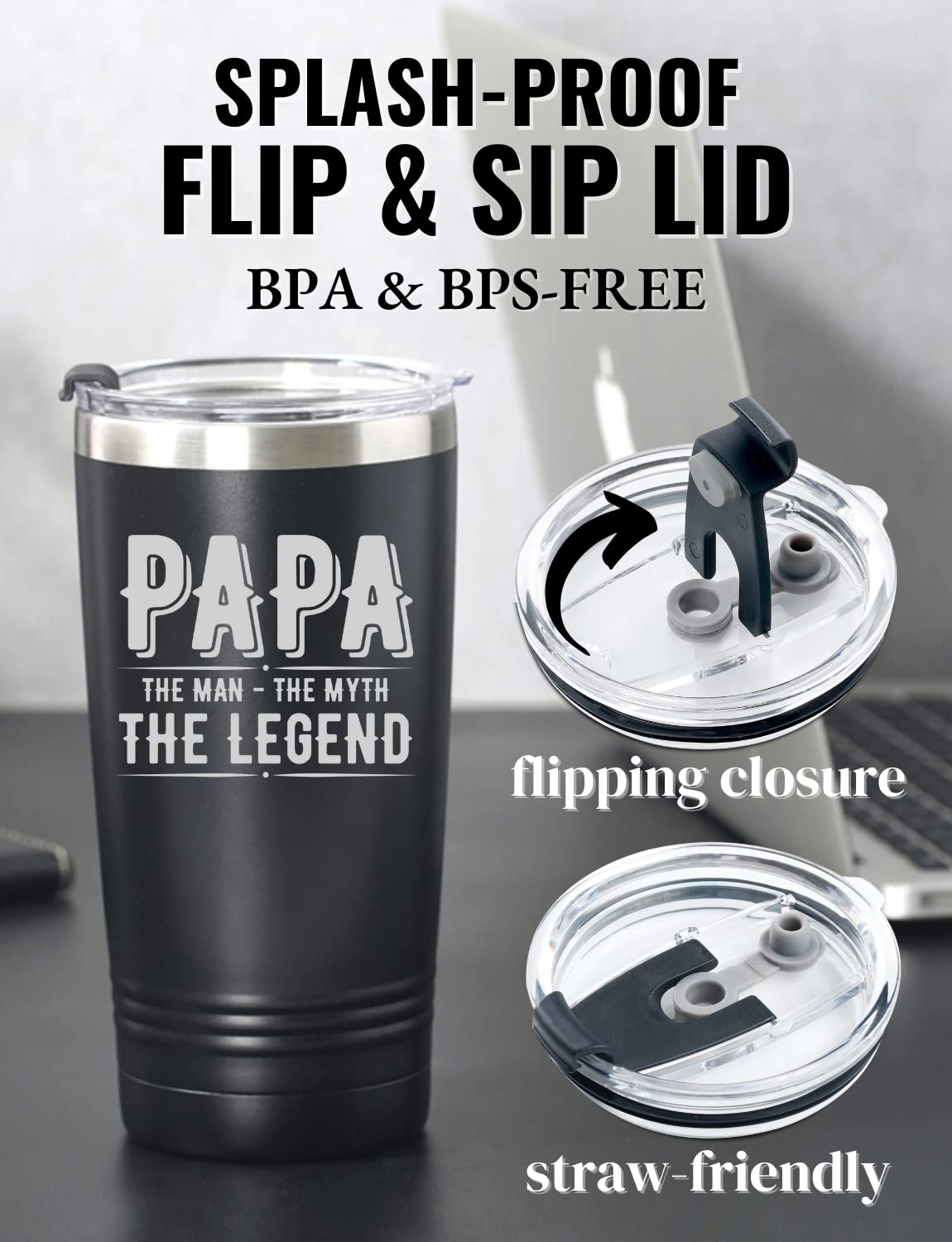 Livole Geschenke für Eltern, Mama und Papa, Mutter, Vater, Geschenkset Eltern von Tochter, Bester Papa Beste Mama Geschenk, Muttertag Vatertag, Lustige Socken, 20oz 600ml Coffee to go Becher