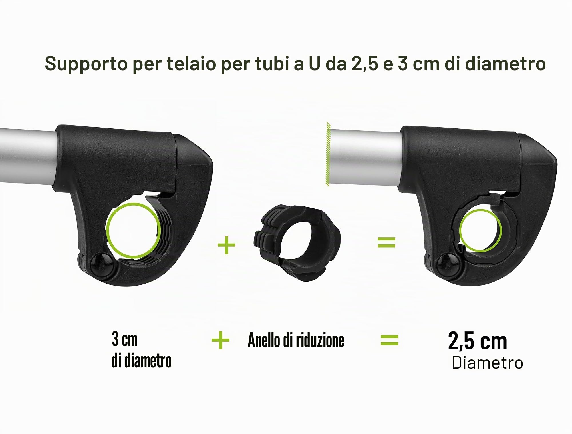 Supporto per telaio lungo Ø 25 + 30 mm