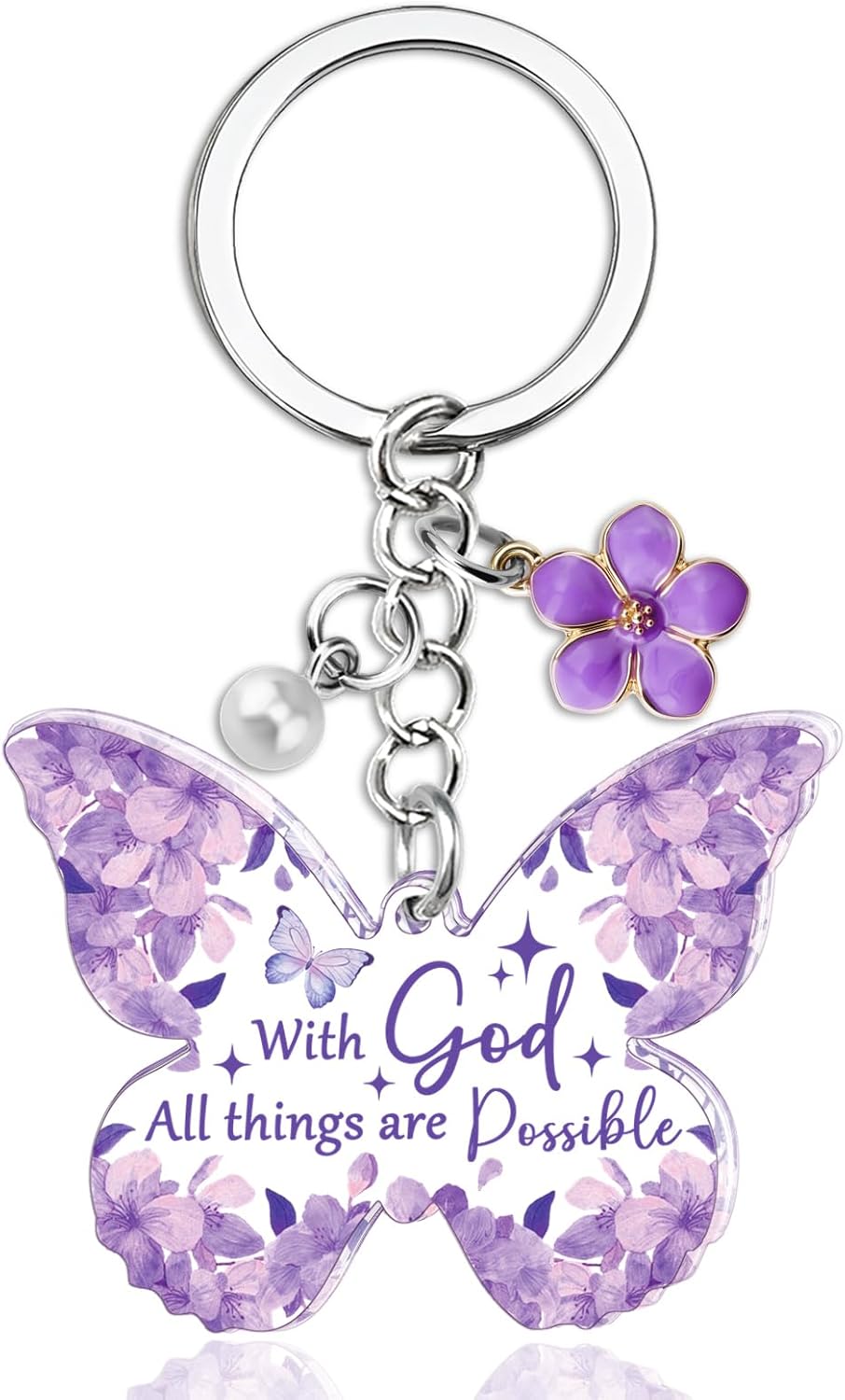 Purple Keychain Butterfly Keychains for Women Jesus Keychain Bible Verse Keychains Christian Key Chains for Woman Purple Gifts for Women Religious Faith Based Gifts for Her Birthday Christmas Gift