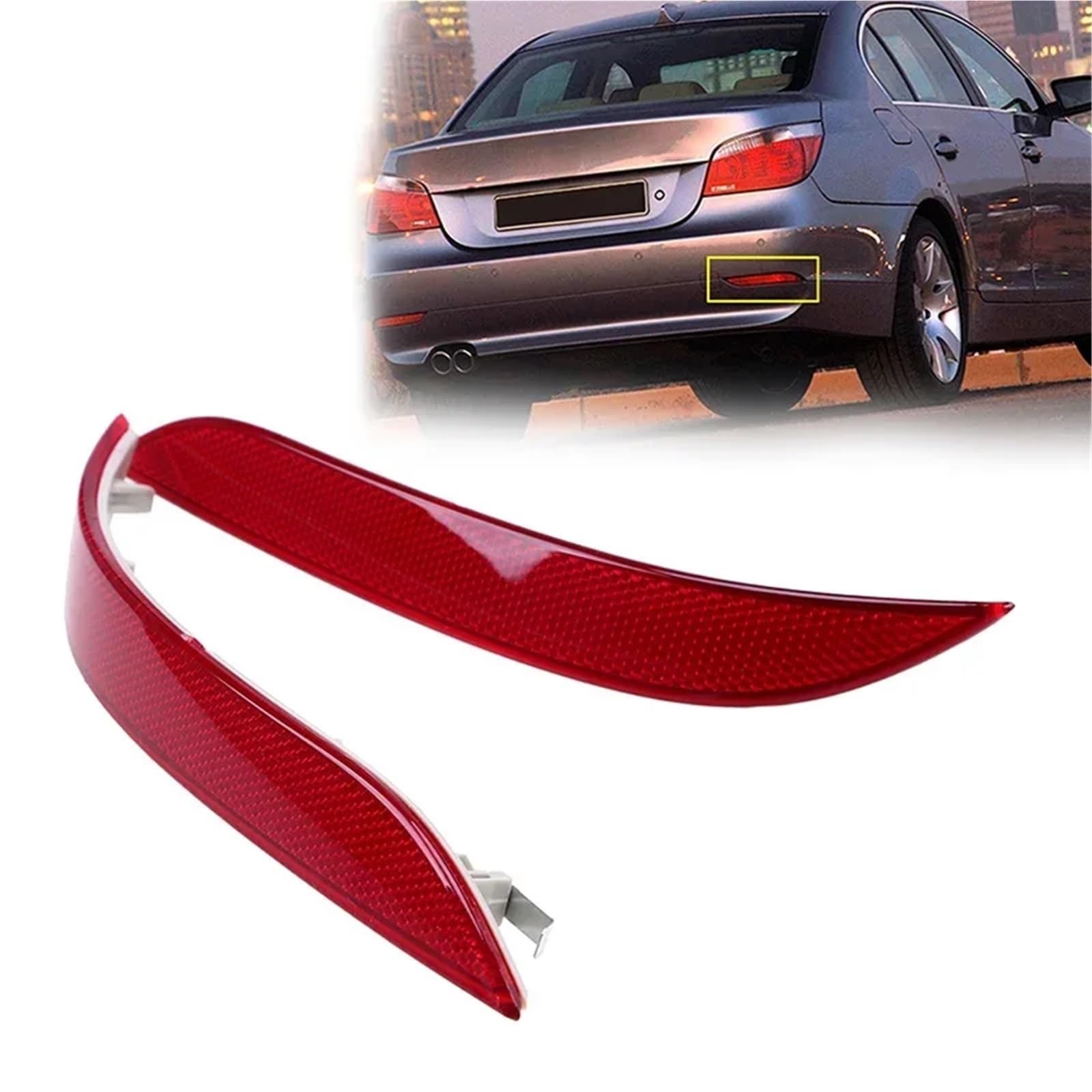 Reflector Trasero Compatible Con Para E60 2003 2004 2005 2006 2007 Reflector Parachoques Trasero Lámpara Freno Kit Luz Advertencia Señal Giro Accesorios