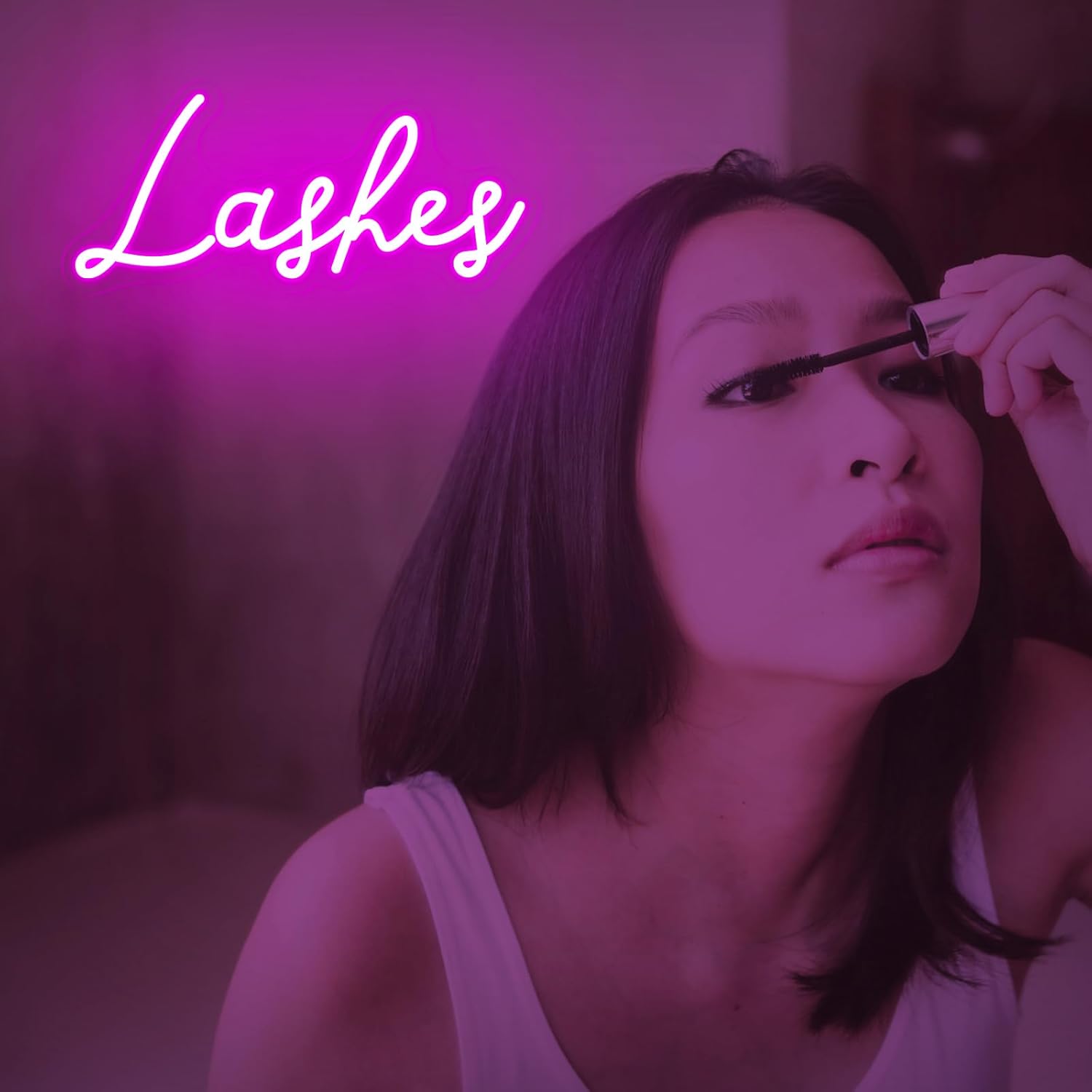 Lashes Neon Sign, Eyelashes Lashes Letters LED Sign Light, USB Powered Aesthetic Room Lashes Salon Decor, for Bedroom Beauty Room Studio Bar Pub Barber Business Shops Office - Image 4