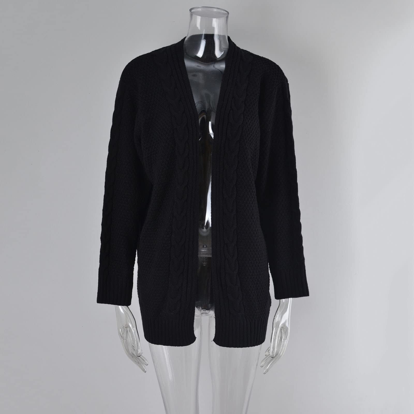 Generisch Cárdigan Mujer 2022 Invierno Moda Dama Chaqueta Irregular Hueco Punto Manga Larga Rosa Suéter Chaqueta de Punto Ropa de Mujer