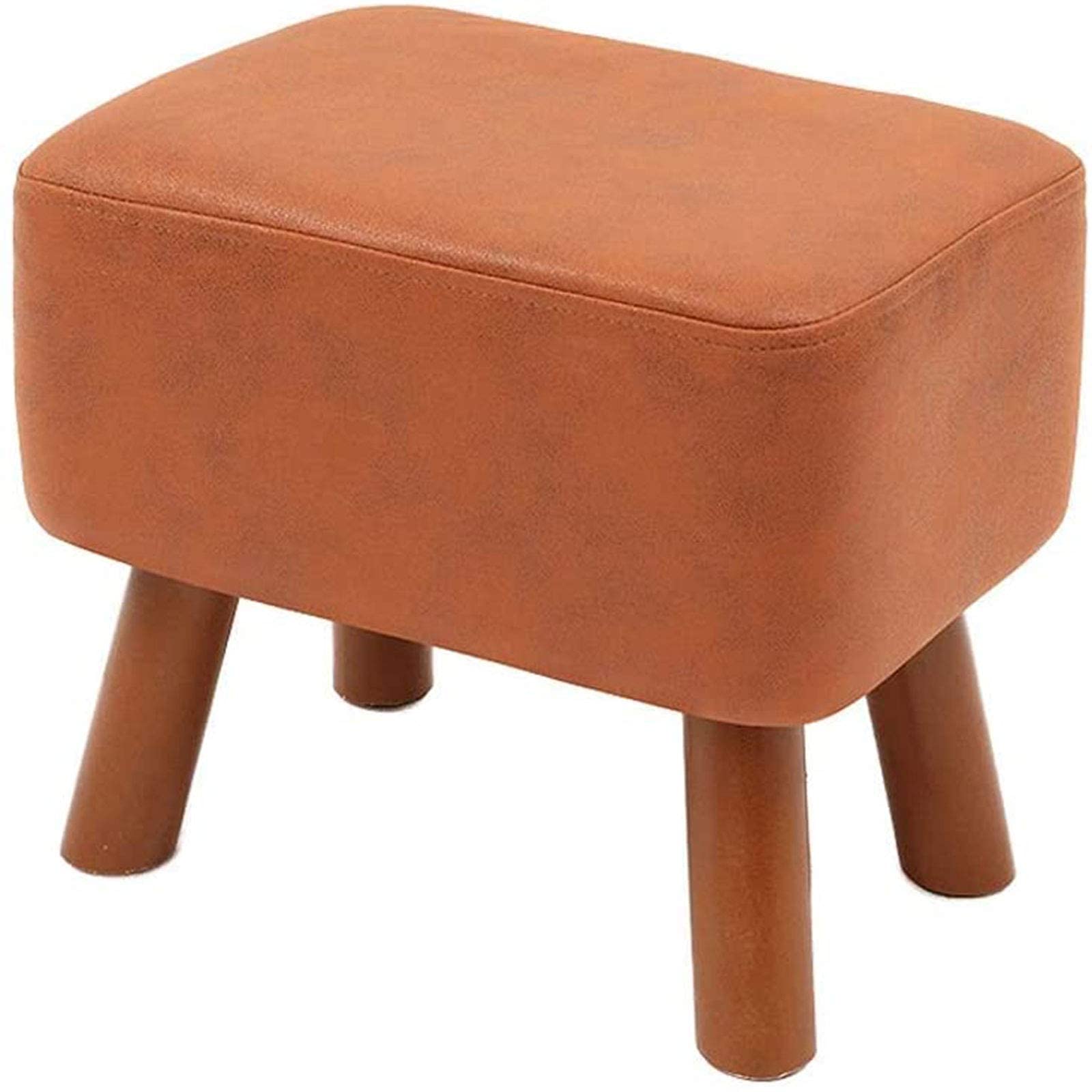 Taburete de madera maciza para pies y reposapiés de sofá cuadrado para salón y tocador
