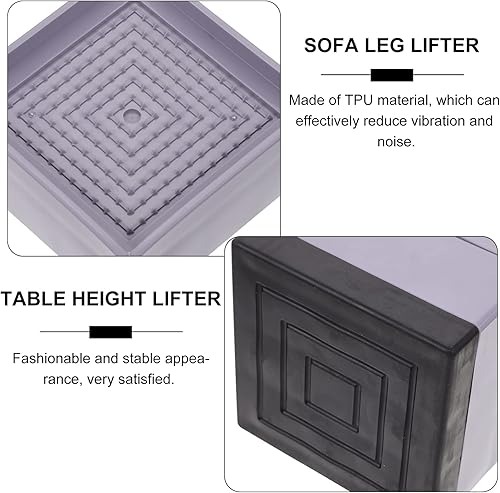 Miniatura 8 de Veemoon Protectores de suelo para patas de silla, elevadores de muebles de piso, elevadores de muebles de cama, elevador de altura de plástico,