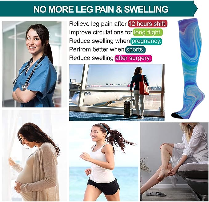 Image of LEVSOX Compression Socks Women and Men, 20-30mmHg, Best for Nurses, Travel, Pregnancy